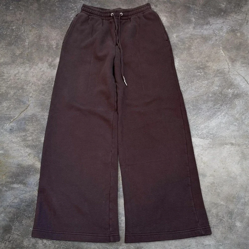 Abercrombie & Fitch Brown Baggy Wide Leg Fleece Sweatpants Women's Size Small